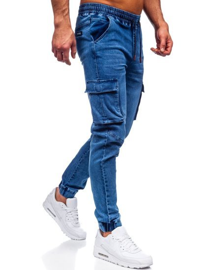 Herr Jeans-Cargojoggers Marinblå Bolf HY893