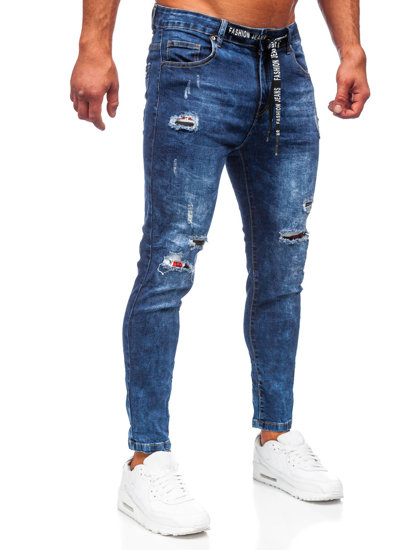 Herr Jeans Regular Fit Marinblå Bolf TF092