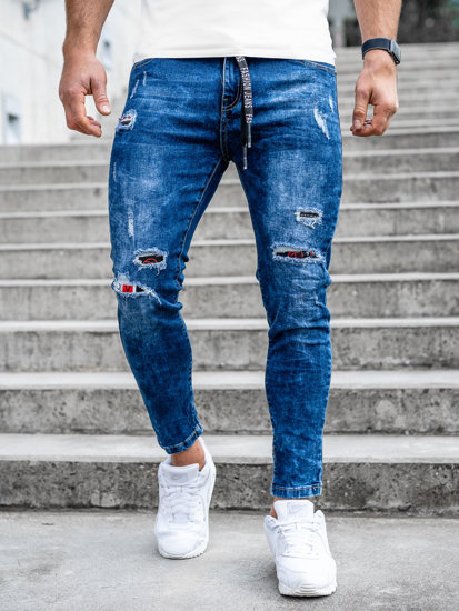 Herr Jeans Regular Fit Marinblå Bolf TF092