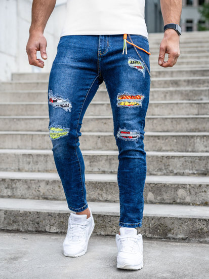 Herr Jeans Regular Fit Marinblå Bolf TF093