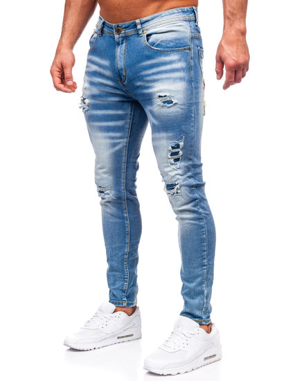 Herr Jeans Skinny Fit Marinblå Bolf E7869B