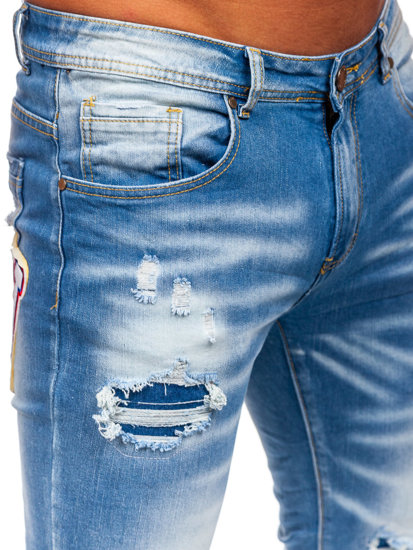 Herr Jeans Skinny Fit Marinblå Bolf E7869B