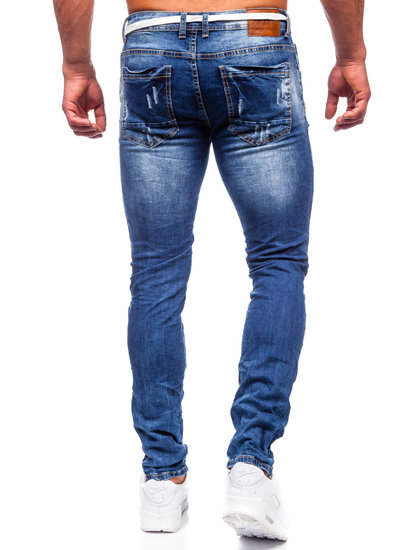 Herr Jeans Slim Fit Marinblå Bolf E7789