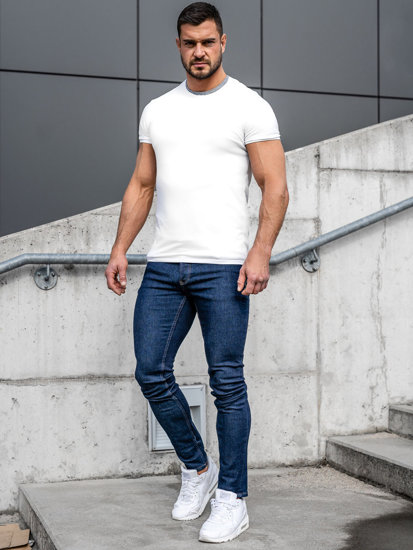 Herr Jeans Slim Fit Marinblå Bolf MP003BS