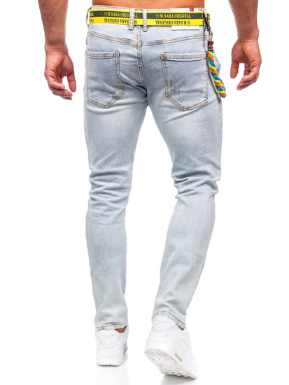 Herr Jeans Slim Fit med bälte Blå Bolf KX1151