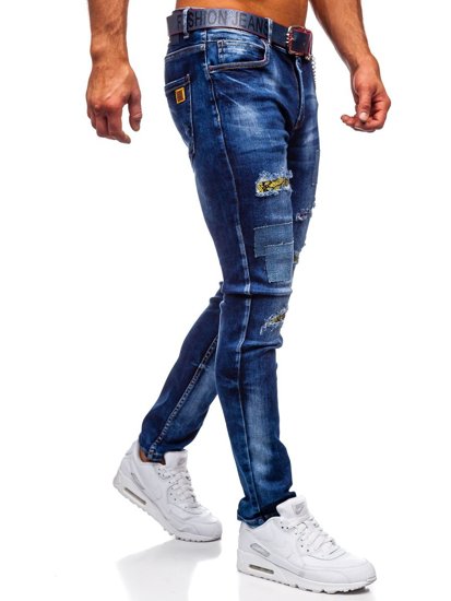 Herr Jeans Slim Fit med bälte Marinblå Bolf 80034W0