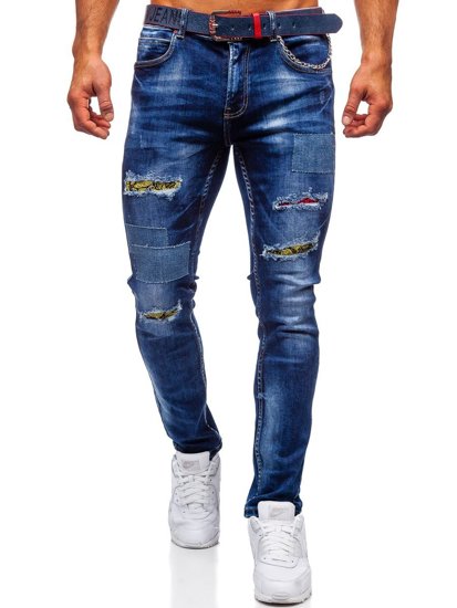 Herr Jeans Slim Fit med bälte Marinblå Bolf 80034W0