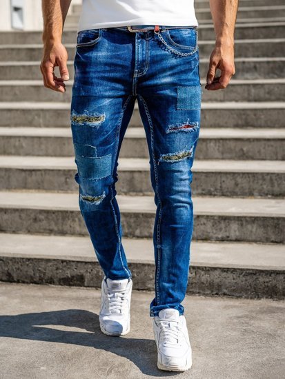 Herr Jeans Slim Fit med bälte Marinblå Bolf 80034W0