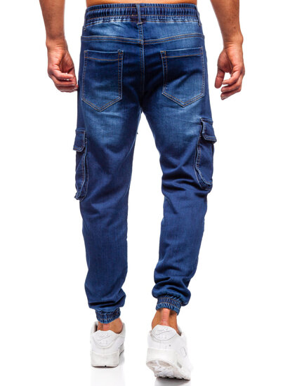 Herr Jeans cargo-joggers Marinblå Bolf 8166