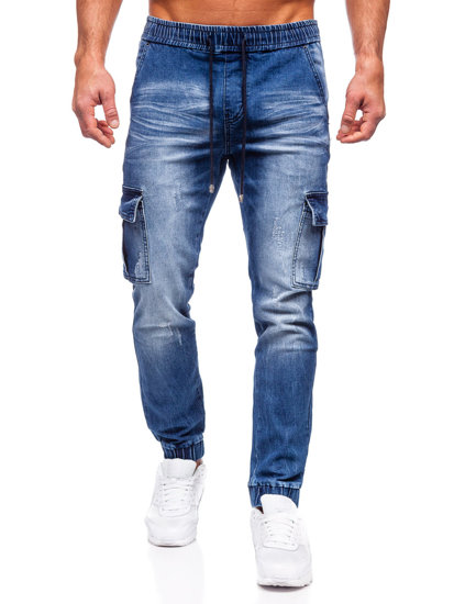 Herr Jeans cargo-joggers Marinblå Bolf MP0130BS