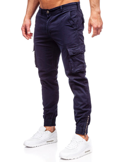 Herr Jeans cargo-joggers Marinblå Bolf Z808