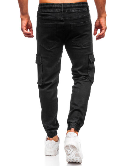 Herr Jeans cargo-joggers Svart Bolf 8165