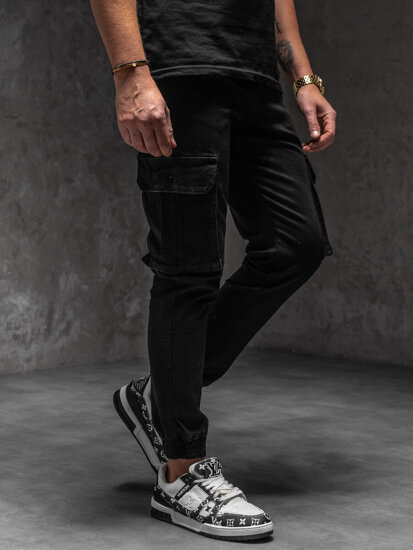 Herr Jeans cargo-joggers Svart Bolf 8165A1