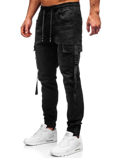 Herr Jeans cargo-joggers Svart Bolf 8871