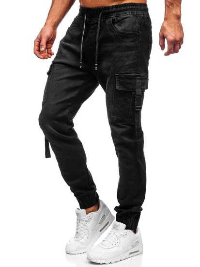 Herr Jeans cargo-joggers Svart Bolf 8871