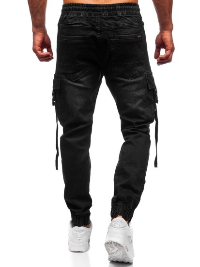 Herr Jeans cargo-joggers Svart Bolf 8871