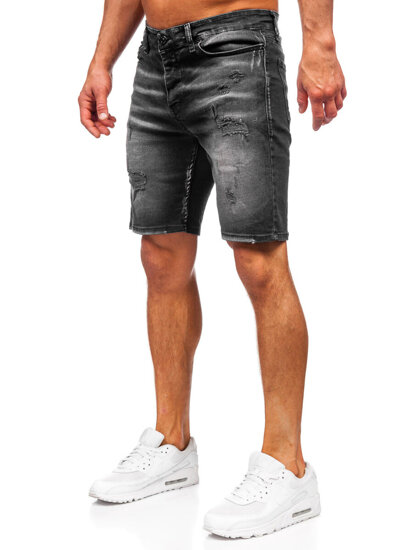 Herr Jeansshorts Svart Bolf 0376