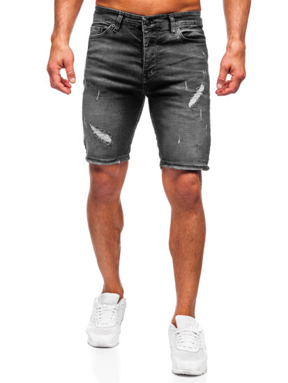 Herr Jeansshorts Svart Bolf 0386