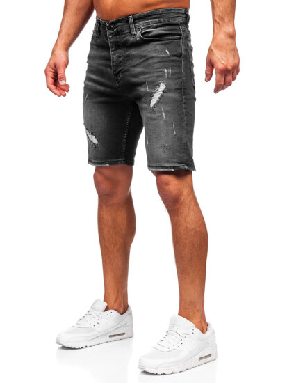 Herr Jeansshorts Svart Bolf 0386