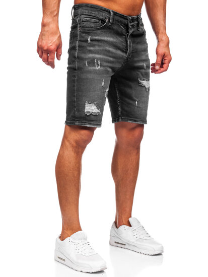 Herr Jeansshorts Svart Bolf 0389