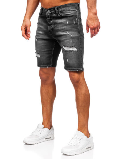 Herr Jeansshorts Svart Bolf 0392