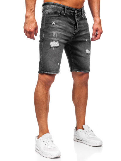 Herr Jeansshorts Svart Bolf 0393