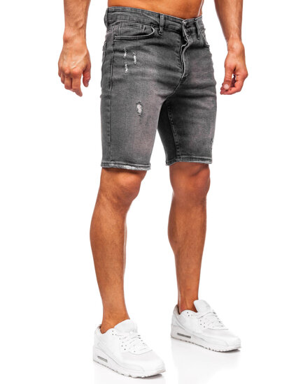 Herr Jeansshorts Svart Bolf 0676