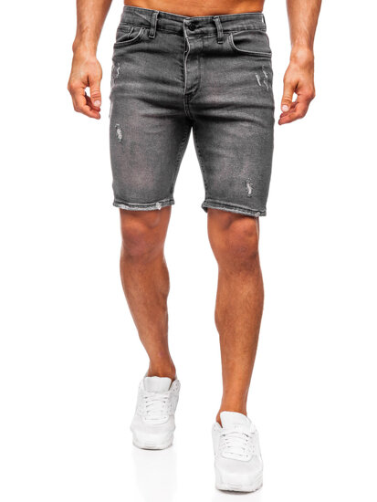 Herr Jeansshorts Svart Bolf 0676