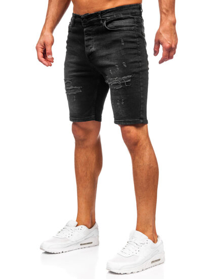 Herr Jeansshorts Svart Bolf 0746