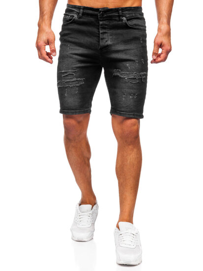 Herr Jeansshorts Svart Bolf 0746