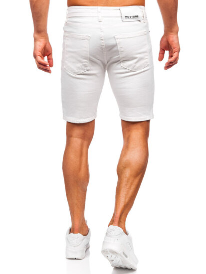 Herr Jeansshorts Vit Bolf 0354