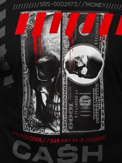 Herr Mönstrad T-shirt Svart Bolf 14315