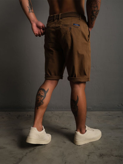 Herr Shorts med bälte Brun Bolf 0010