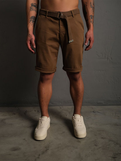 Herr Shorts med bälte Brun Bolf 0010