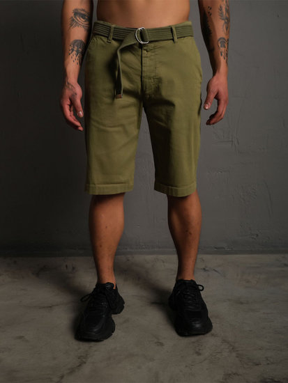 Herr Shorts med bälte Kaki Bolf 0010