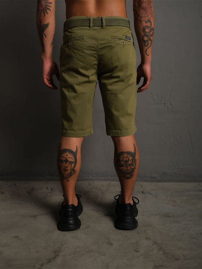 Herr Shorts med bälte Kaki Bolf 0010