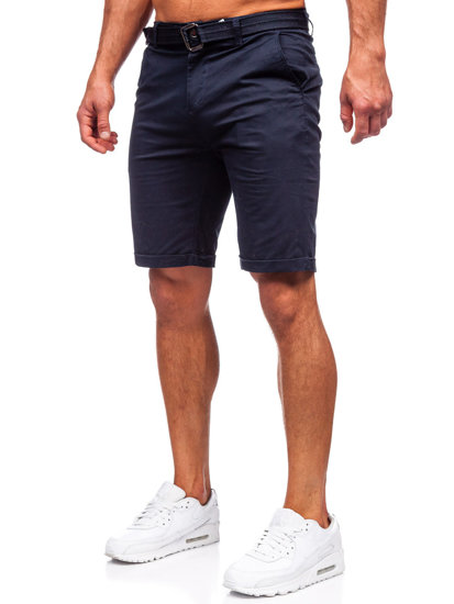 Herr Shorts med bälte Marinblå Bolf XX160085