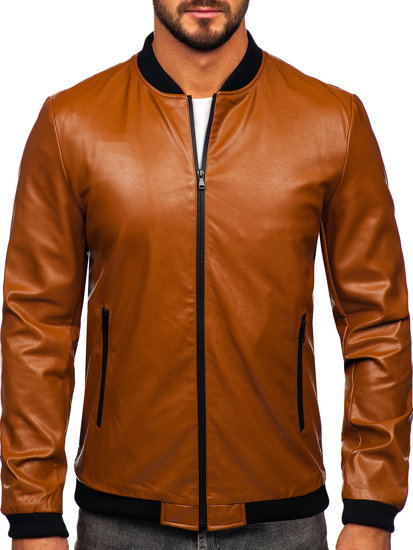 Herr Skinnjacka Bomber Brun Bolf 6803A