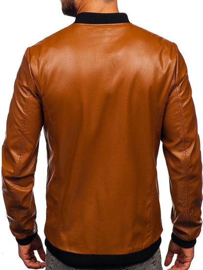 Herr Skinnjacka Bomber Brun Bolf 6803A