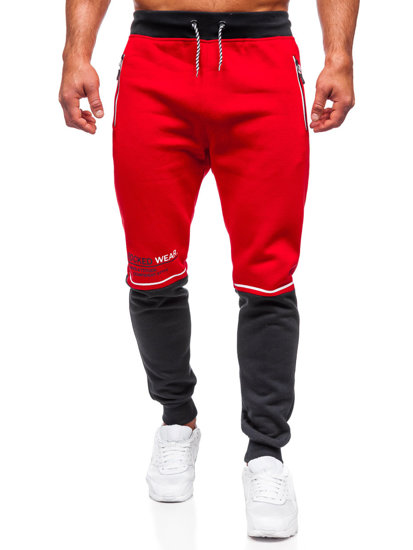 Herr Sweatpants med tryck Röd Bolf AM85A