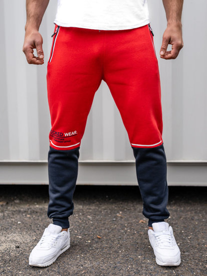 Herr Sweatpants med tryck Röd Bolf AM85A