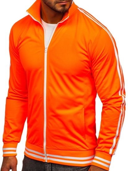 Herr Sweatshirt med dragkedja med ståkrage Retrostil Orange Bolf 11113