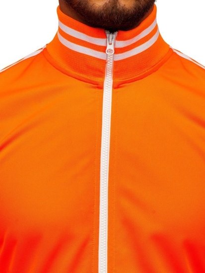 Herr Sweatshirt med dragkedja med ståkrage Retrostil Orange Bolf 11113