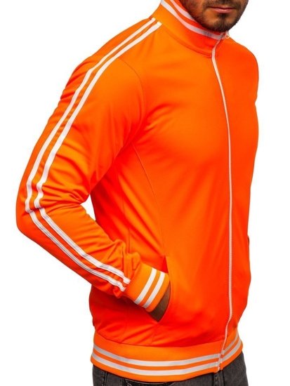 Herr Sweatshirt med dragkedja med ståkrage Retrostil Orange Bolf 11113