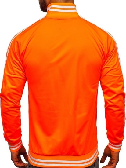 Herr Sweatshirt med dragkedja med ståkrage Retrostil Orange Bolf 11113