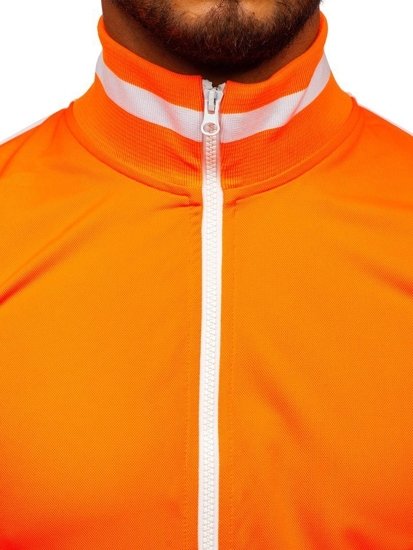 Herr Sweatshirt med ståkrage och dragkedja Retro Style Orange Bolf 2126