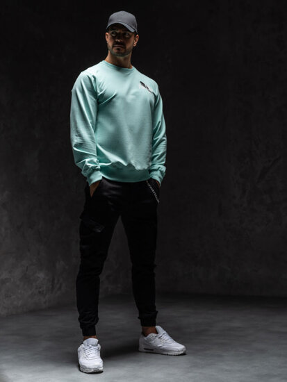 Herr Sweatshirt med tryck Mint Bolf 6476A1