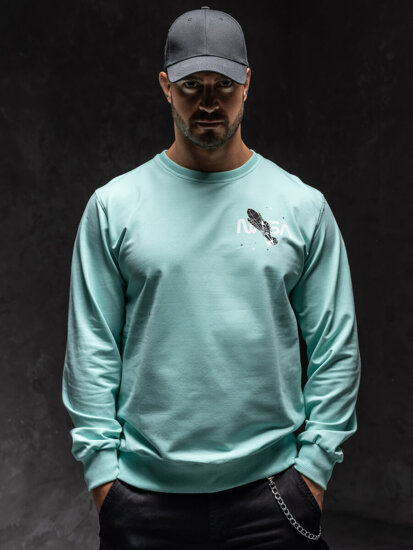 Herr Sweatshirt med tryck Mint Bolf 6476A1