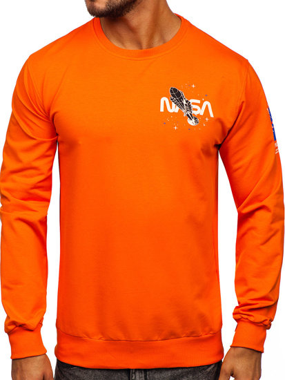 Herr Sweatshirt med tryck Orange Bolf 6476