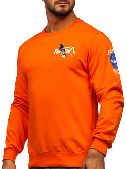 Herr Sweatshirt med tryck Orange Bolf 6476